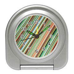 Stripe-colorful-cloth Travel Alarm Clock by nate14shop