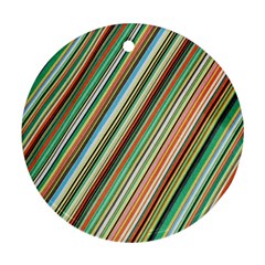 Stripe-colorful-cloth Round Ornament (two Sides)