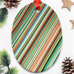 Stripe-colorful-cloth Oval Ornament (two Sides) by nate14shop