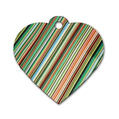 Stripe-colorful-cloth Dog Tag Heart (one Side)