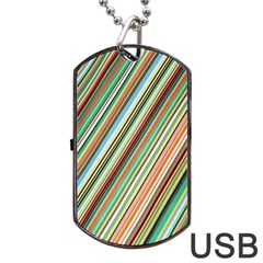 Stripe-colorful-cloth Dog Tag Usb Flash (two Sides) by nate14shop