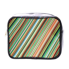 Stripe-colorful-cloth Mini Toiletries Bag (one Side) by nate14shop