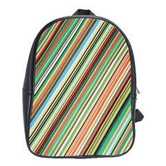 Stripe-colorful-cloth School Bag (xl) by nate14shop