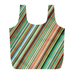 Stripe-colorful-cloth Full Print Recycle Bag (l) by nate14shop