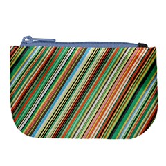 Stripe-colorful-cloth Large Coin Purse by nate14shop