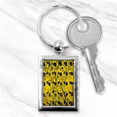 Yellow-abstrac Key Chain (rectangle) by nate14shop