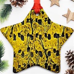 Yellow-abstrac Star Ornament (two Sides) by nate14shop