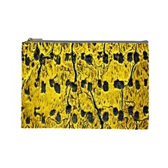 Yellow-abstrac Cosmetic Bag (large) by nate14shop