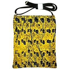 Yellow-abstrac Shoulder Sling Bag by nate14shop