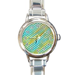 Abstract-polkadot 01 Round Italian Charm Watch by nate14shop