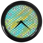 Abstract-polkadot 01 Wall Clock (Black) Front