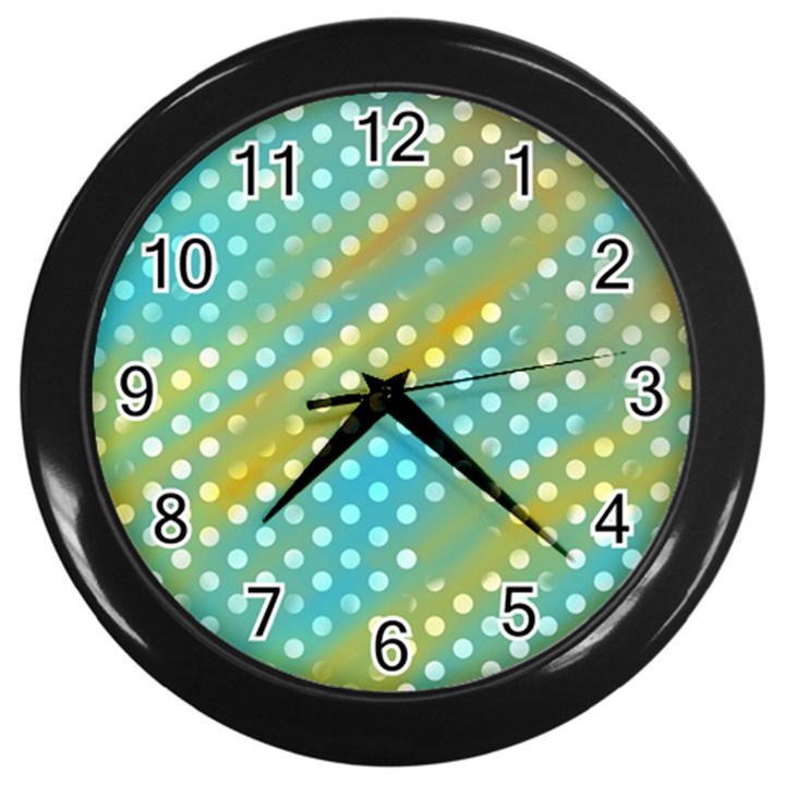 Abstract-polkadot 01 Wall Clock (Black)