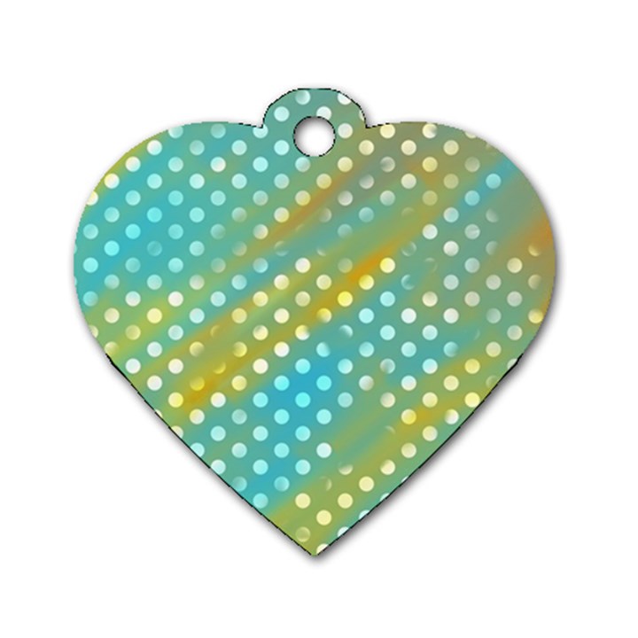 Abstract-polkadot 01 Dog Tag Heart (One Side)