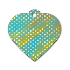 Abstract-polkadot 01 Dog Tag Heart (one Side)