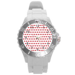 Abstract-polkadot 02 Round Plastic Sport Watch (l) by nate14shop