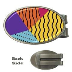 Background-lines-callor Money Clips (oval)  by nate14shop