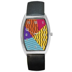 Background-lines-callor Barrel Style Metal Watch by nate14shop