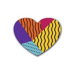 Background-lines-callor Rubber Heart Coaster (4 Pack) by nate14shop