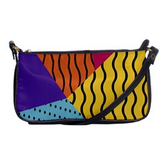 Background-lines-callor Shoulder Clutch Bag