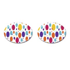 Background-polkadot 01 Cufflinks (oval) by nate14shop