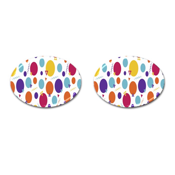 Background-polkadot 01 Cufflinks (Oval)