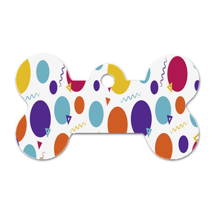 Background-polkadot 01 Dog Tag Bone (Two Sides)