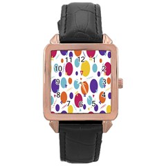 Background-polkadot 01 Rose Gold Leather Watch  by nate14shop