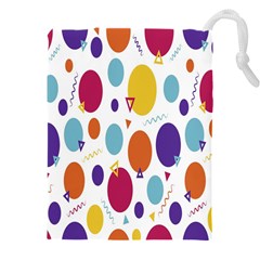 Background-polkadot 01 Drawstring Pouch (5xl) by nate14shop