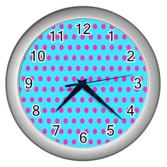 Background-polkadot 02 Wall Clock (silver)