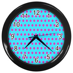 Background-polkadot 02 Wall Clock (black) by nate14shop