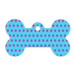 Background-polkadot 02 Dog Tag Bone (two Sides)