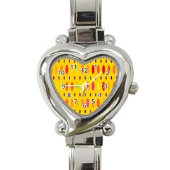 Banner-polkadot-yellow Heart Italian Charm Watch by nate14shop