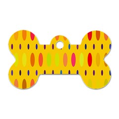 Banner-polkadot-yellow Dog Tag Bone (one Side)