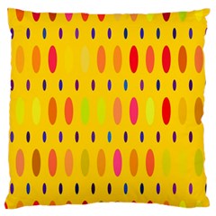 Banner-polkadot-yellow Large Flano Cushion Case (one Side) by nate14shop