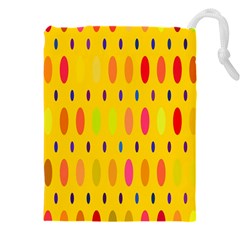 Banner-polkadot-yellow Drawstring Pouch (4xl) by nate14shop