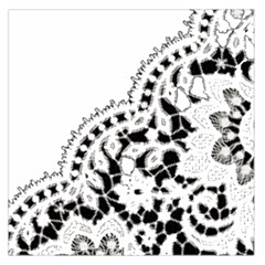 Im Fourth Dimension Black White 3 Square Satin Scarf (36  X 36 )