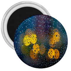  Raindrops Window Glass 3  Magnets by artworkshop