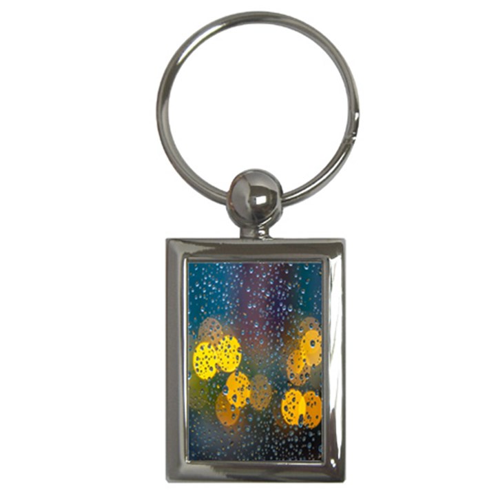  Raindrops Window Glass Key Chain (Rectangle)