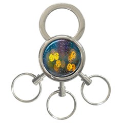  Raindrops Window Glass 3-ring Key Chain by artworkshop