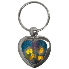  Raindrops Window Glass Key Chain (heart) by artworkshop