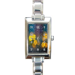  Raindrops Window Glass Rectangle Italian Charm Watch by artworkshop