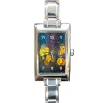  Raindrops Window Glass Rectangle Italian Charm Watch Front