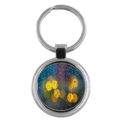  Raindrops Window Glass Key Chain (round) by artworkshop