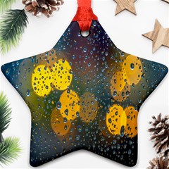  Raindrops Window Glass Star Ornament (two Sides) by artworkshop