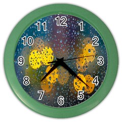  Raindrops Window Glass Color Wall Clock by artworkshop