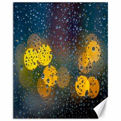  Raindrops Window Glass Canvas 11  X 14  by artworkshop