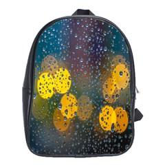  Raindrops Window Glass School Bag (large) by artworkshop