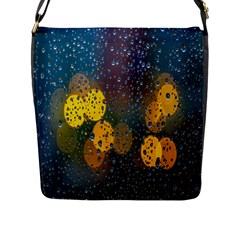  Raindrops Window Glass Flap Closure Messenger Bag (l) by artworkshop