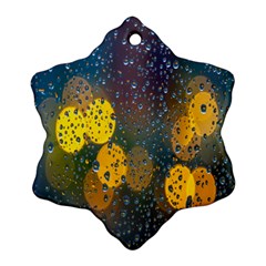  Raindrops Window Glass Ornament (snowflake) by artworkshop