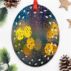  Raindrops Window Glass Oval Filigree Ornament (two Sides)